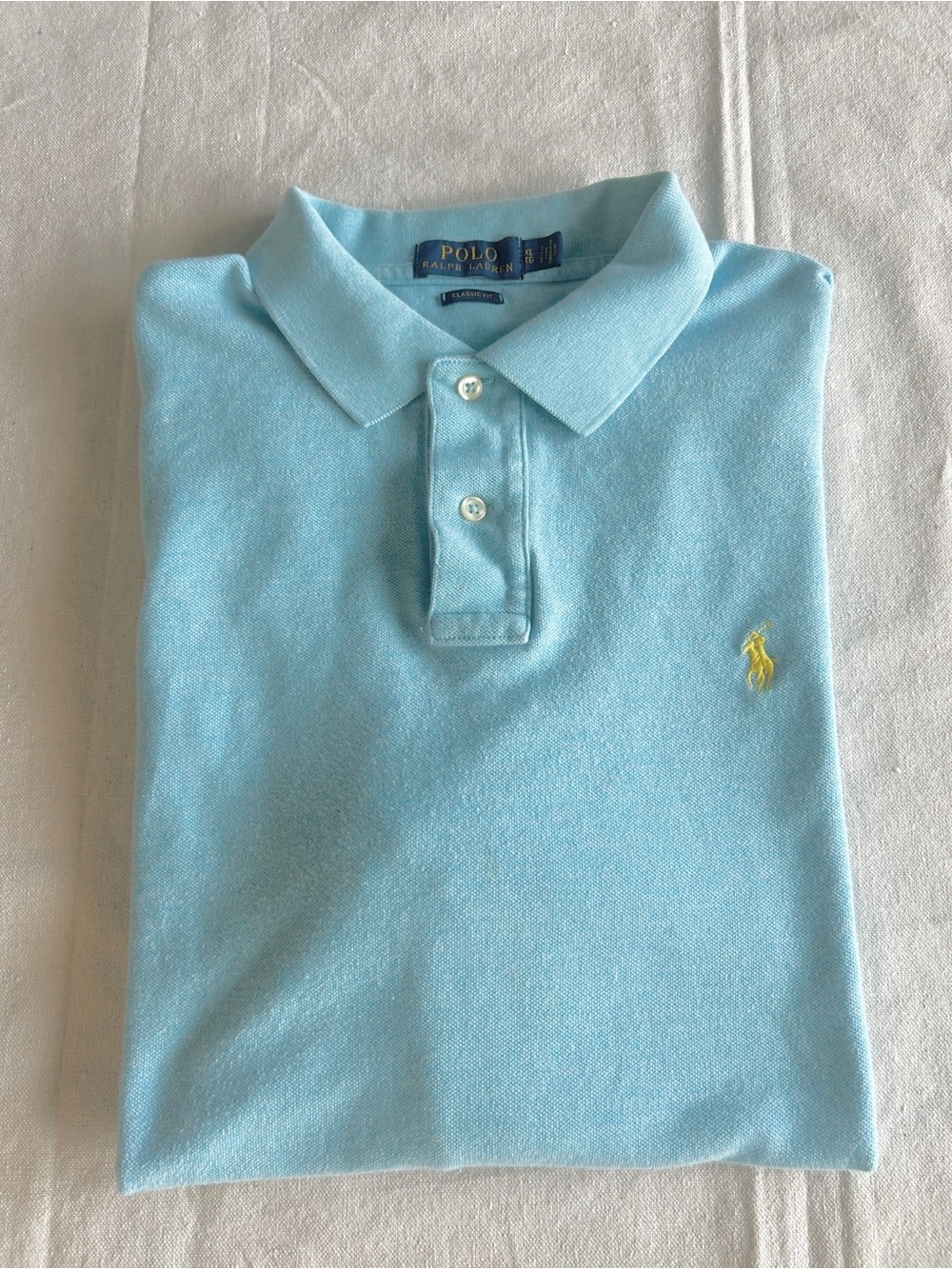 Polo by Ralph Lauren Light Blue Polo with Yellow Pony